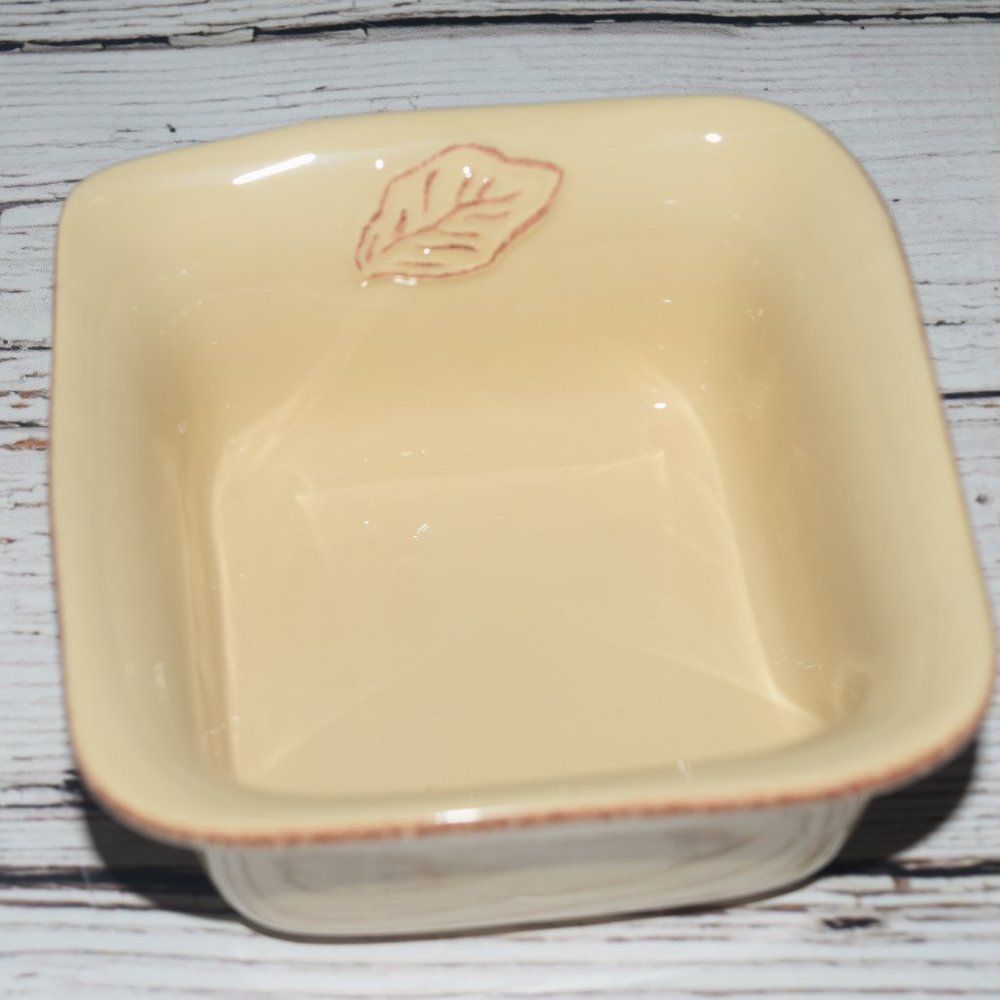 Tastefully Simple Host Collection Dip BOWL Dish Leaf Design Square